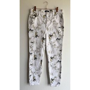 Buffalo Havana High Rise Soft Stretch Ankle Skinny Jeans in White Floral 8/29
